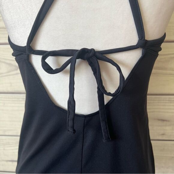 Patagonia Black Morning Glory Cross Back Ruched Tank Top - Picture 5 of 7